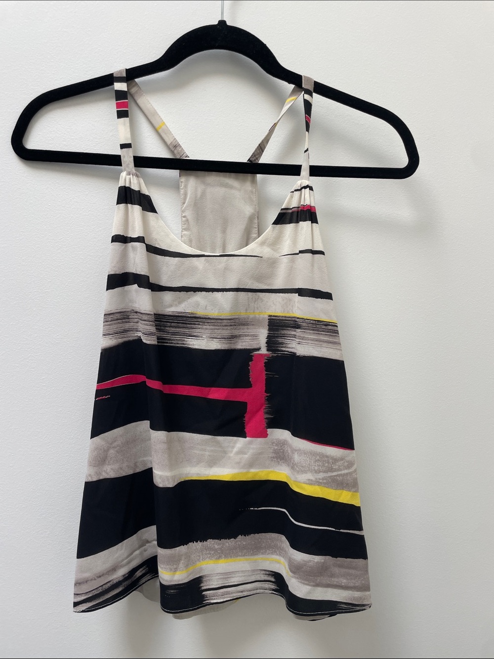 Alice + Olivia Silk Racerback Abstract Tank Top Size Small